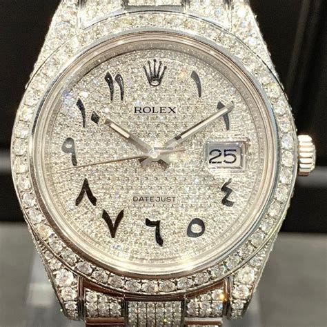 iced out rolex arabic